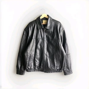 Boston Harbour Men's Black Size XL 100% Genuine Leather Bomber Jacket - Foto 1 di 9