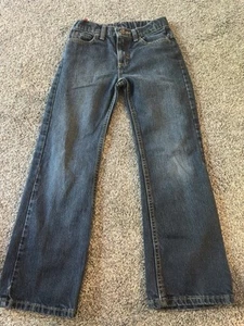 Wrangler Boys Regular Adjustable Waist Classic Straight Dark Wash Jeans Sz 10 R - Picture 1 of 6