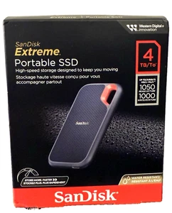 SanDisk Extreme V2 4TB USB-C Przenośny zewnętrzny dysk SSD (SDSSDE61-4T00-G25). STALÓWKA - Zdjęcie 1 z 3