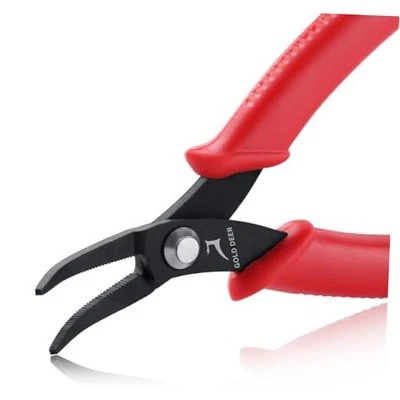 5.5 Inches With Serrated Jaw Bent Long Nose Pliers Mini Curved Bent Nose Pliers - Image 1 of 4