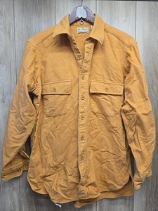 LL Bean Sämisch Stoff Hemd Jacke Herren Große 15 1/2 Orange Pfirsich Vintage LS USA - Bild 1 von 4