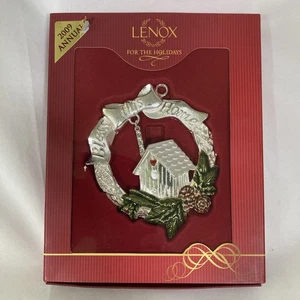 Lenox Bless This Home 2009 jährlicher Weihnachtsschmuck 3,5" versilbert in Box - Bild 1 von 4