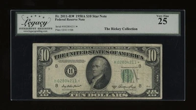 DBR 1950-A $10 FRN St. Louis STAR Fr. 2011-H* Legacy 25 Serial H02804211* - Image 1 of 2