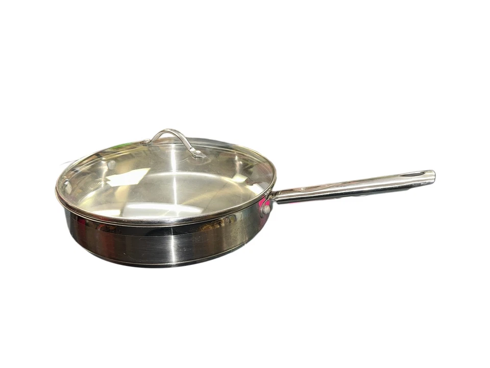 Sartén y tapa Martha Stewart de acero inoxidable con fondo revestido de alta resistencia de 12" Foto 1 de 4