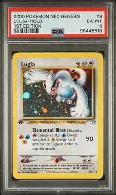 2000 POKEMON NEO GENESIS 1ST ED #9 LUGIA-HOLO PSA 6 - Image 1 of 4