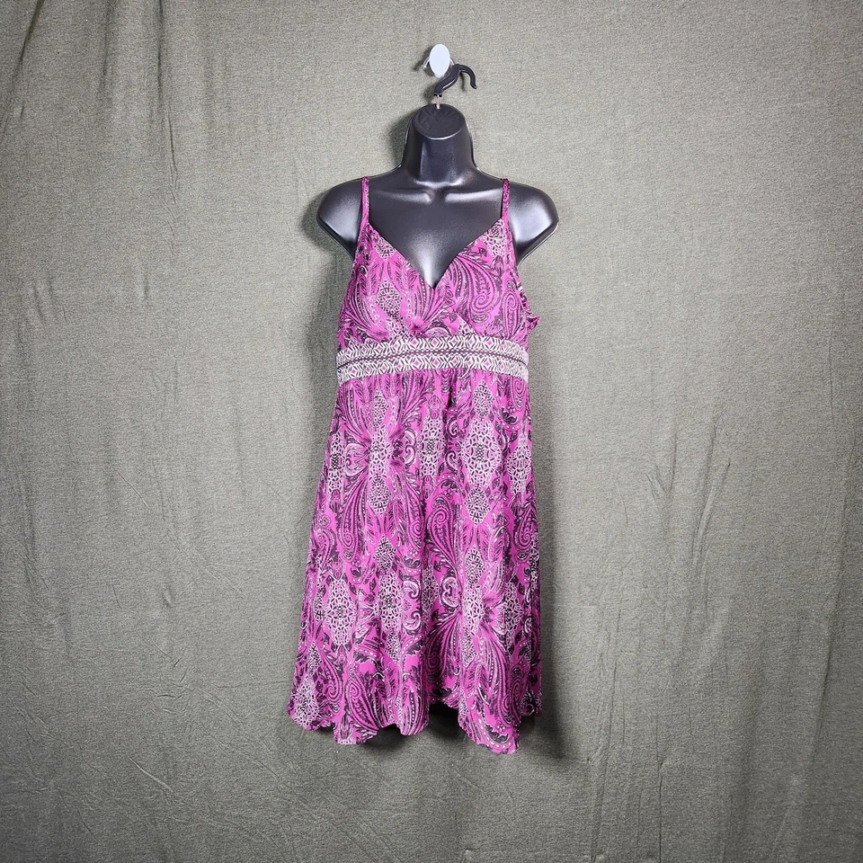 Vestido APT 9 Grande L Púrpura Cachemira Mini Babydoll Transparente Fairycore Whimsigoth Boho Foto 1 de 4
