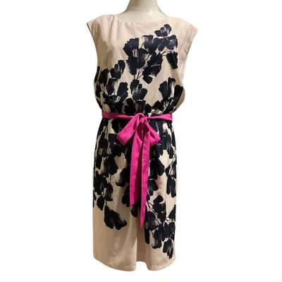 Женское платье Jessica Howard 10P миниатюрное кремовое черное без рукавов цветочный узор - Изображение 1 из 4