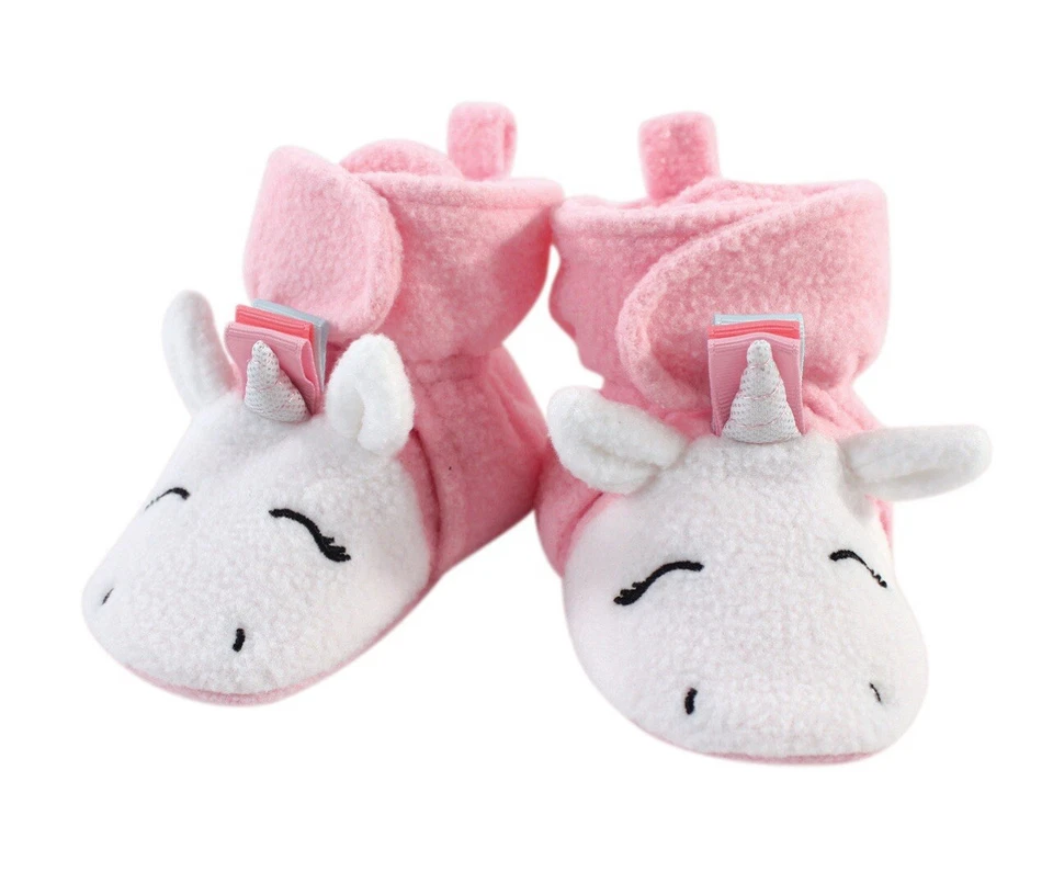 Cloud Island Unicorn Booties Infant 3–6M Pink Fleece Baby Shower Gift Soft Cute - Image 1 of 4