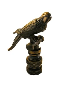 Lamp Finial-PARROT-Aged Brass Finish, Highly detailed metal casting - Picture 1 of 10