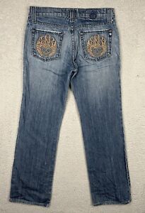 ROCK & REPUBLIC Neil Embroidered Faded Blue Denim Jeans Men's Size 32x31