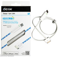 New Dexim Blue Glowing 30 Pin Charge & Sync Cable MCA7656Q for Ipad 1 2 & 3