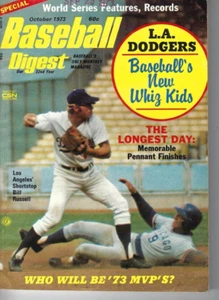 1973 Baseball Digest revista Los Angeles Dodgers Chicago Cubs sello de fecha en muy buen estado - Imagen 1 de 1