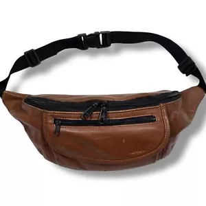 Vintage Unisex L.L. Gürteltasche Bean braun genarbtes Leder - Bild 1 von 16