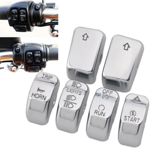 6pcs Switch Housing Button Caps For Harlrey Sportster 1200 Custom XL1200C 14-18 - Picture 1 of 14