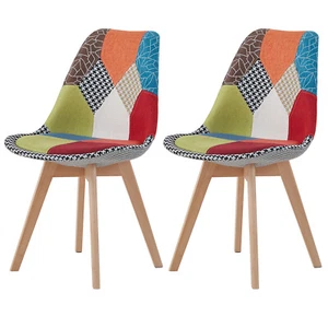 Pack de 2 Sillas de comedor Modernas Silla Cocina Diseño Patchwork Multicolor - Imagen 1 de 11