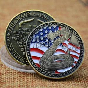 10PCS Coin US Constitution The Second 2ND Amendment Don't Tread On Me Challenge - Foto 1 di 8