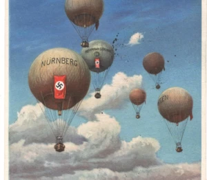 GERMANY BALLOON AIR MAIL Postcard *GORDON-BENNETT* 1937 Ausscheidungsfahrt KZ205 - Picture 1 of 12