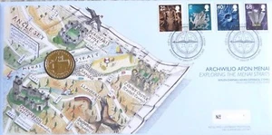 GB QEII PNC COIN COVER 2005 EXPLORING THE MENAI STRAITS £1 COIN B/UNC - Picture 1 of 1