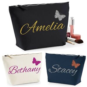 Make Up Wash Bag Personalised Girls Kids Perfect Gift for Her Butterfly