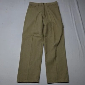 VTG Y2K Tommy Hilfiger 34x34 Baggy Carpenter Khaki 100% Cotton Denim Mens Jeans - Picture 1 of 9
