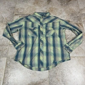 Wrangler Pearl Snap Shirt Mens XL American Cowboys Long Sleeve Plaid Western - Picture 1 of 9