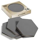 4 x Hexagon Coasters - BW - Canvas Effect Glossy #38975