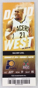 NBA 2014 03/17 Philadelphia 76ers at Indiana Pacers Ticket-David West - Picture 1 of 1