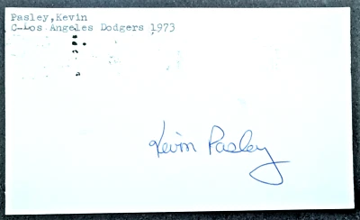 Kevin Pasley - 1974 Debut Autographed GPC - Los Angeles Dodgers - Image 1 of 3