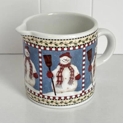 Sakura SNOWMAN Creamer with Hat & Broom Debbie Mumm Christmas Winter EUC - Image 1 of 3