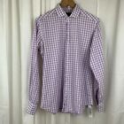 Massimo Dutti Men’s 100% Cotton Purple & White Check Shirt Size 40/15 3/4