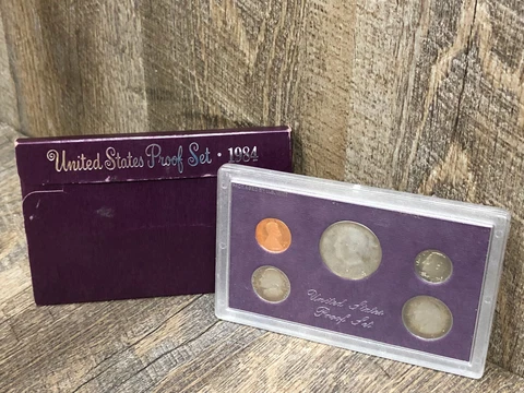 1984 S US Mint Proof 5 Coin Set in Original Purple Packaging OGP Quick Ship! Cover