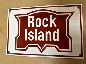 Rock Island Enameled Porcelain Sign 8”x12” - Picture 1 of 2