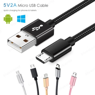 1M 2M 3M Largo Micro USB Carga Rápida Cargador Cable de Datos Plomo para Samsung - Imagen 1 de 4