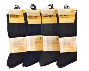 Nuevos calcetines súper elásticos suaves de algodón calce cómodo con pie grande para hombre y niño Reino Unido 11-14 - Imagen 1 de 4
