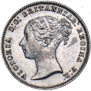 1849 Threepence - Victoria British Silver Coin - Very Nice - Picture 1 of 2