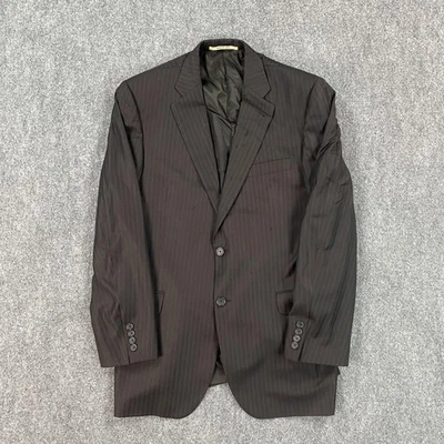 Куртка мужская Burberry London 42R коричневая в тонкую полоску шерстяной блейзер сделано в США спортивное пальто - Изображение 1 из 4