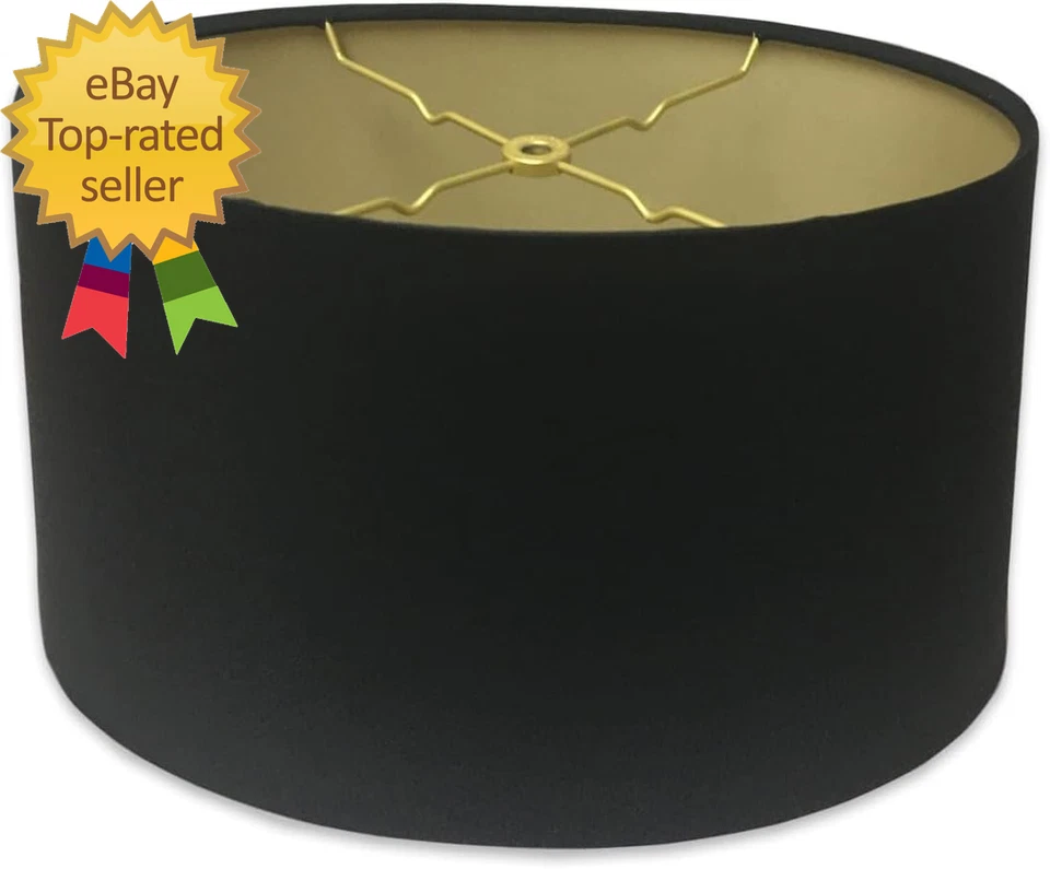 Shallow Oval Hardback Lamp Shade  HB   611  10BLK   G   Black - Image 1 of 1