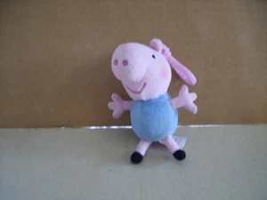 Clip de llave de plástico para bebé TY Beanie - Peppa Pig GEORGE 4" peluche - Imagen 1 de 5
