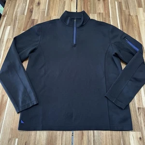 Untuckit Pullover Mens M Black 1/4 Zip Performance Mock Neck Golf Stretch Casual - Picture 1 of 6