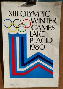 Affiche originale 1980 XIII Olympic Winter Games Lake Placid /RS28 - Imagen 1 de 3