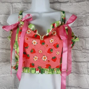 Dolls Kill X Strawberry Shortcake Corset Top Size XL Lace Up New With Tags - Picture 1 of 5