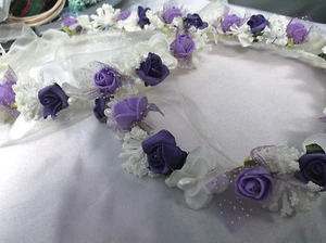 Lila/Elfenbein/Flieder Blumenkreis - Hochzeit Heiligenschein, Blumenmädchen - von Valerie J - Bild 1 von 5