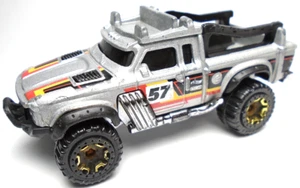 2021 HOT WHEELS RALLY BAJA CRAWLER #57 SILVER 2 7/8" DIECAST TRUCK W RED YELLOW - Picture 1 of 6