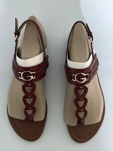 GBC By Guess Women’s Flat Thong Slingback Sandals, Red, Size 9.5 - Picture 1 of 5