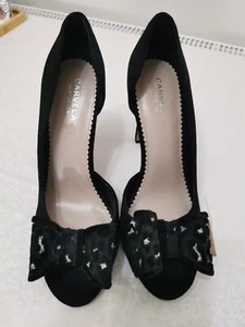 Carvela Kurt Geiger Peeptoe Heels schwarz Wildlederoptik EU 40 UK 7 - Bild 1 von 6