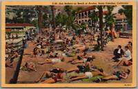 Details about  / Sun Bathers And Swimmers At Bathing Beach  Rim O/' World Lakes,CA  Vtg Postcard