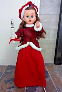 Rennoc Animated Christmas Caroler Girl Vintage Animation Doll - Picture 1 of 8