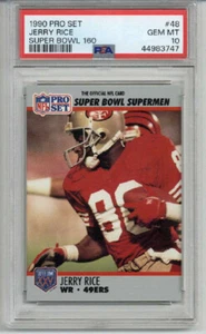 1990 PRO SET SUPER BOWL 160 #48 JERRY RICE CARD SAN FRANCISCO 49ERS PSA 10 RARE - Picture 1 of 2