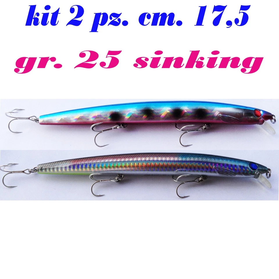 pesce artificiale minnow  pesca spinning traina mare spigola esca luccio - Immagine 1 di 1