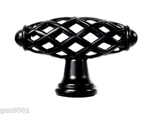 Matte Black Birdcage kitchen Bathroom Cabinet drawer Knobs 2 1/4" 58mm - Picture 1 of 2